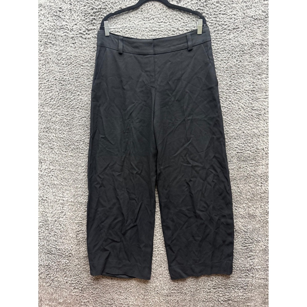 Sonia Rykiel High Rise Wool Blend Wide Leg Baggy Trousers Black Womens‎ Size 44